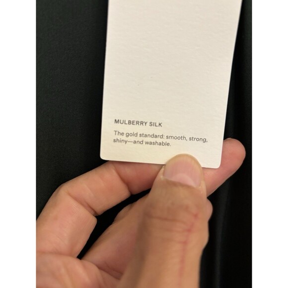 Quince Silk Stretch Palazzo Pants M Wide Leg Flowy Forest Green Washable New - Picture 2 of 10